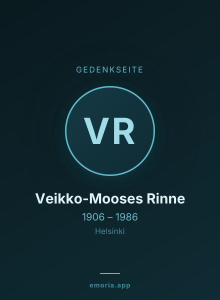 Gedenkportrait von Veikko-Mooses Rinne