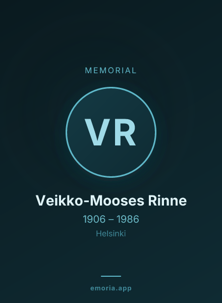 Memorial portrait of Veikko-Mooses Rinne