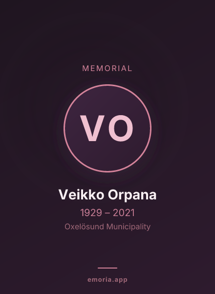 Memorial portrait of Veikko Orpana