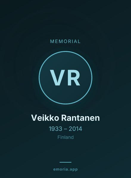 Memorial portrait of Veikko Rantanen