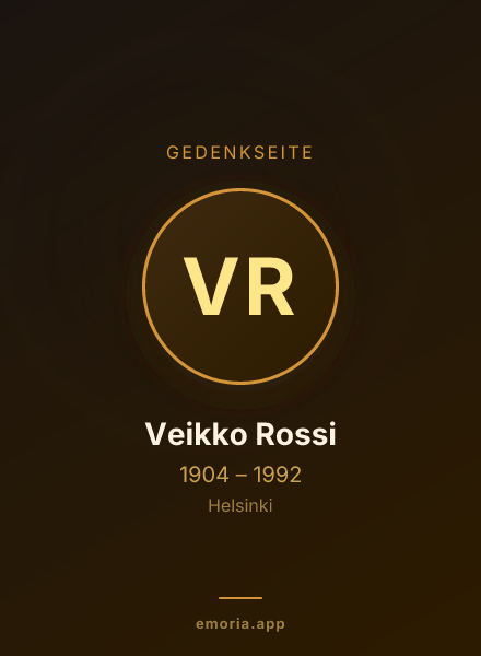 Gedenkportrait von Veikko Rossi