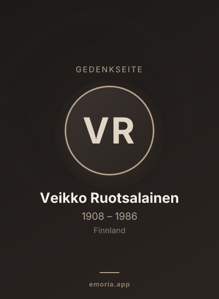 Gedenkportrait von Veikko Ruotsalainen