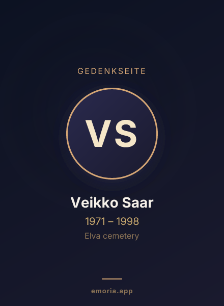 Gedenkportrait von Veikko Saar