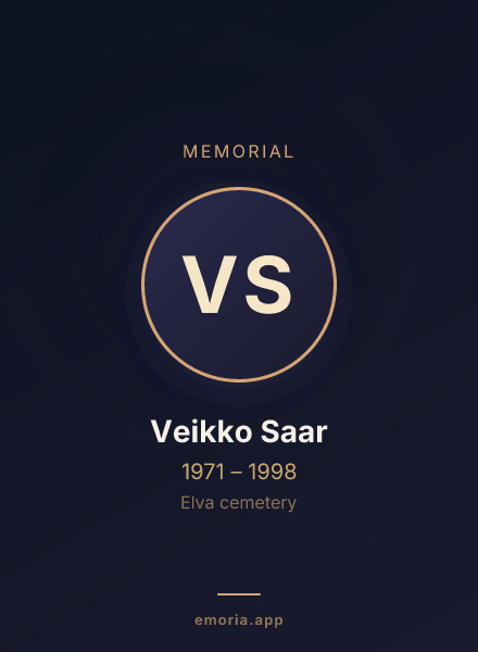 Memorial portrait of Veikko Saar