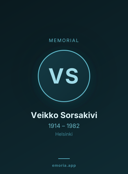 Memorial portrait of Veikko Sorsakivi