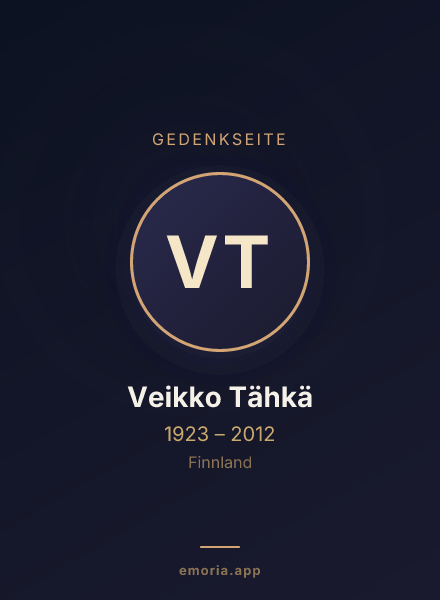 Gedenkportrait von Veikko Tähkä