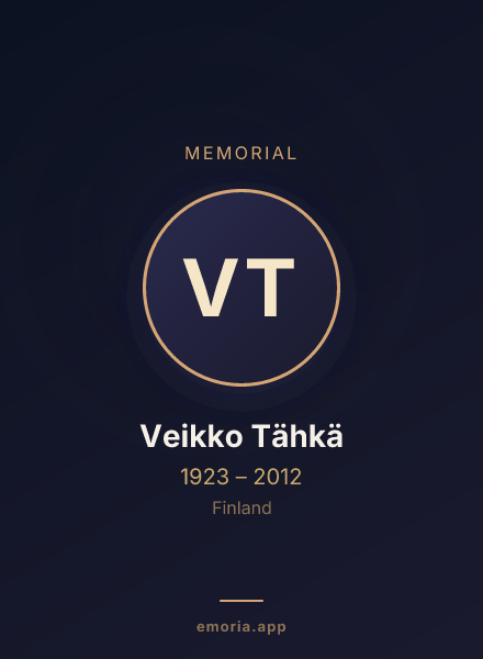 Memorial portrait of Veikko Tähkä