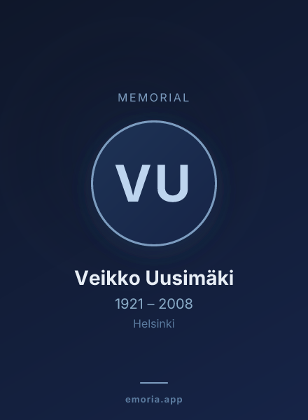 Memorial portrait of Veikko Uusimäki