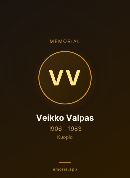 Memorial portrait of Veikko Valpas