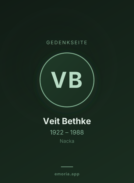 Gedenkportrait von Veit Bethke
