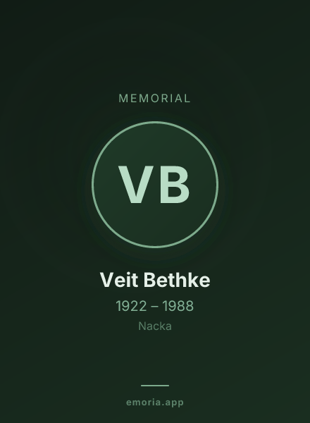 Memorial portrait of Veit Bethke