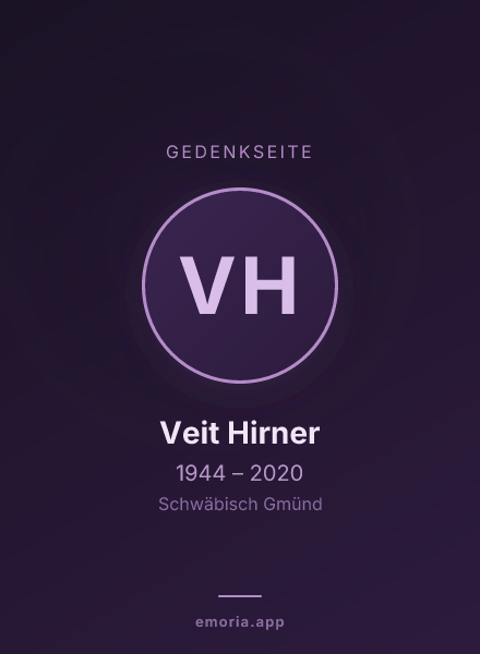 Gedenkportrait von Veit Hirner