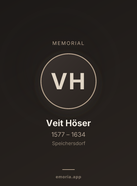 Memorial portrait of Veit Höser
