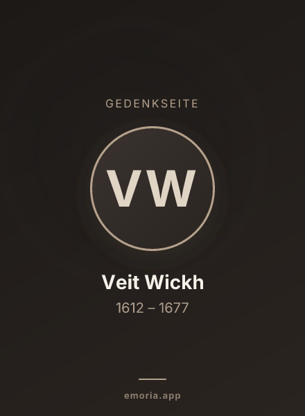 Gedenkportrait von Veit Wickh