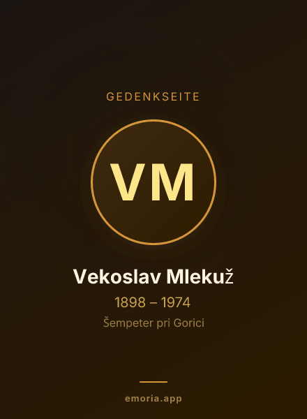 Gedenkportrait von Vekoslav Mlekuž