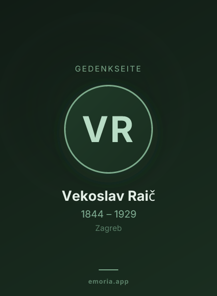 Gedenkportrait von Vekoslav Raič