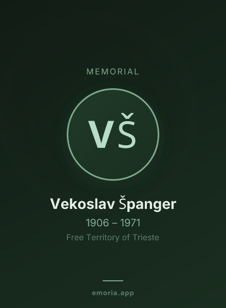 Memorial portrait of Vekoslav Španger
