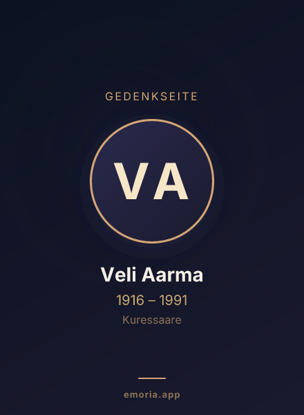 Gedenkportrait von Veli Aarma