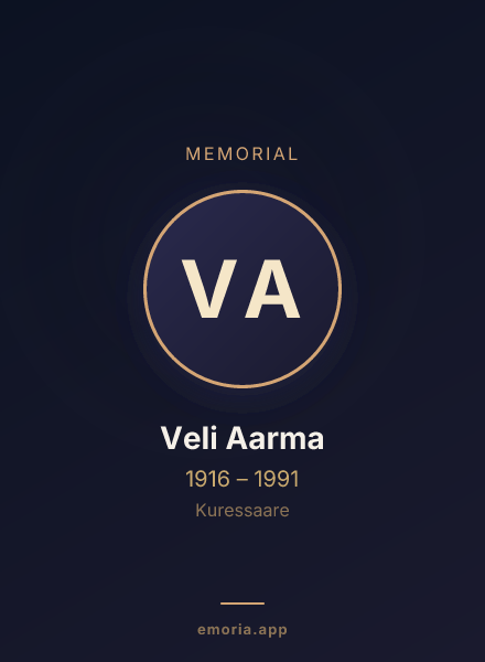Memorial portrait of Veli Aarma