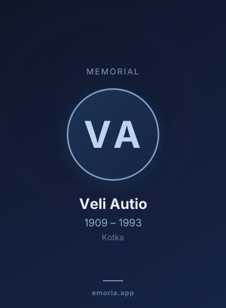 Memorial portrait of Veli Autio