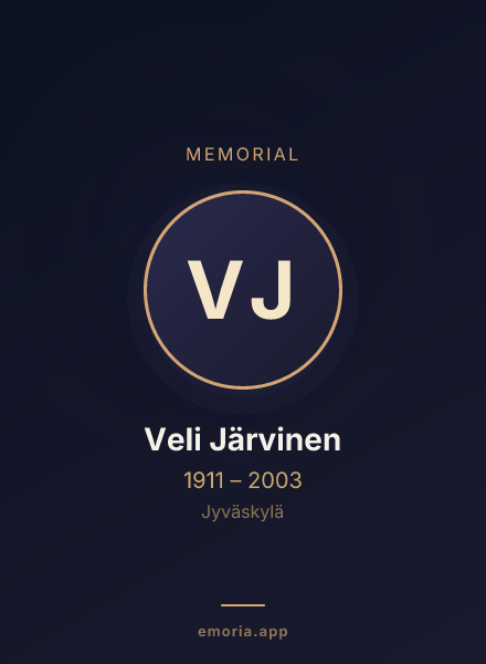 Memorial portrait of Veli Järvinen