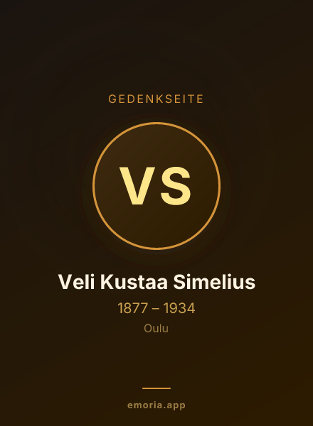 Gedenkportrait von Veli Kustaa Simelius