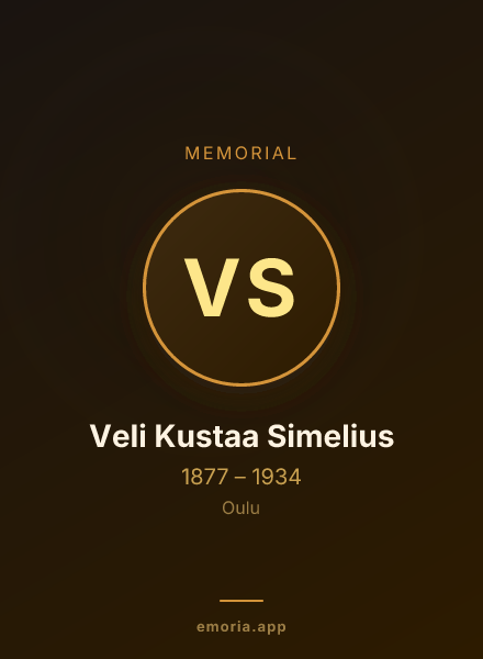 Memorial portrait of Veli Kustaa Simelius