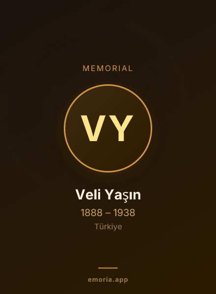 Memorial portrait of Veli Yaşın