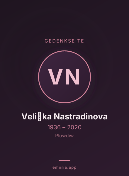 Gedenkportrait von Velička Nastradinova
