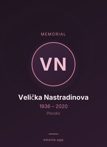 Memorial portrait of Velička Nastradinova
