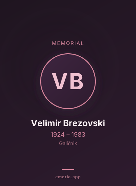 Memorial portrait of Velimir Brezovski