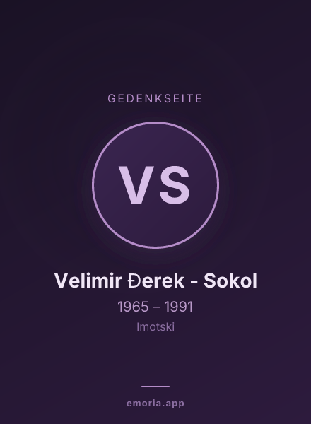 Gedenkportrait von Velimir Đerek - Sokol