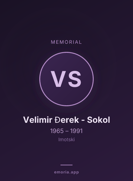 Memorial portrait of Velimir Đerek - Sokol