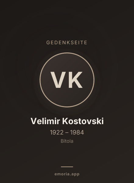 Gedenkportrait von Velimir Kostovski