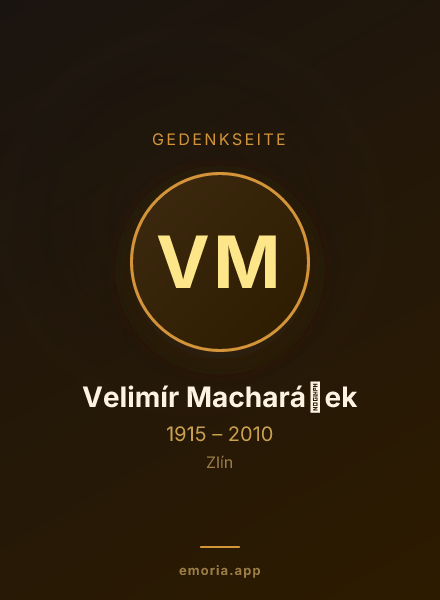 Gedenkportrait von Velimír Macharáček