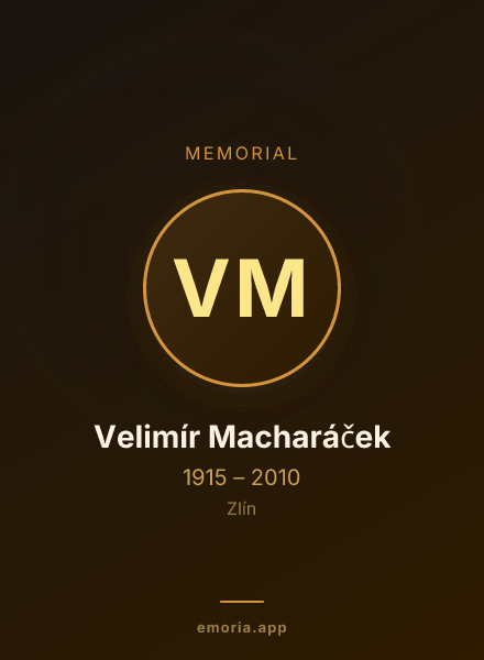 Memorial portrait of Velimír Macharáček