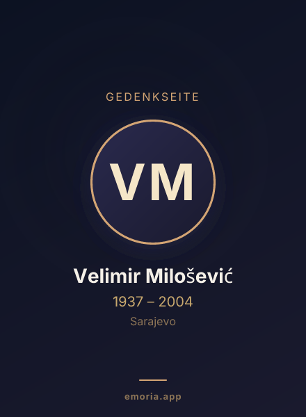 Gedenkportrait von Velimir Milošević