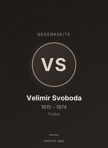 Gedenkportrait von Velimir Svoboda