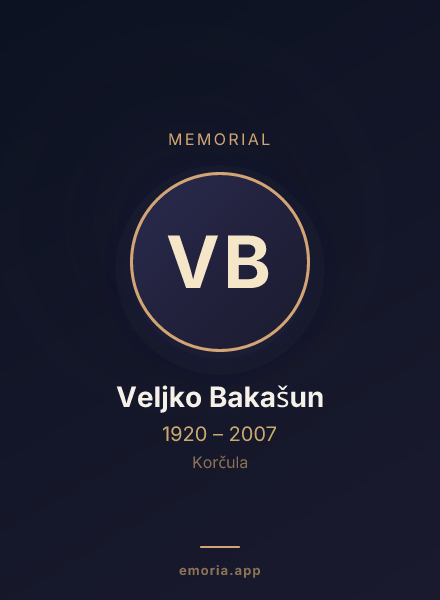 Memorial portrait of Veljko Bakašun