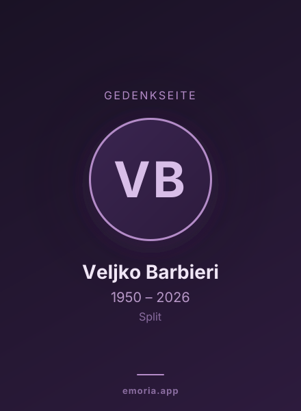 Gedenkportrait von Veljko Barbieri