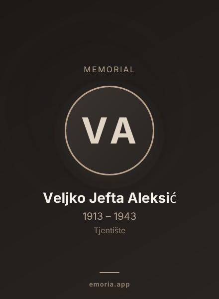 Memorial portrait of Veljko Jefta Aleksić
