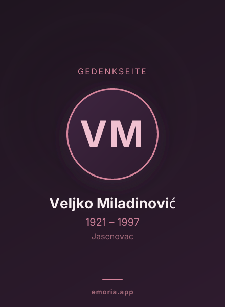 Gedenkportrait von Veljko Miladinović