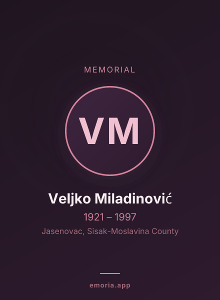 Memorial portrait of Veljko Miladinović