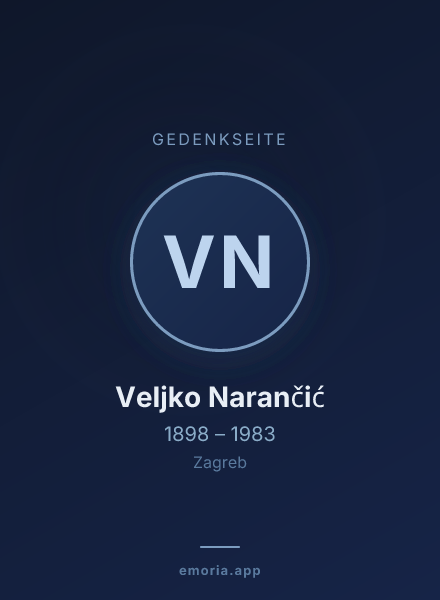 Gedenkportrait von Veljko Narančić