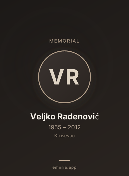 Memorial portrait of Veljko Radenović