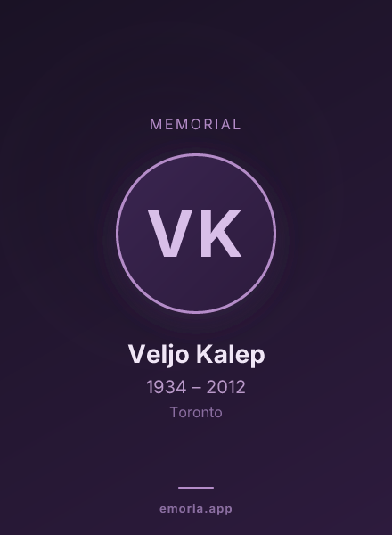 Memorial portrait of Veljo Kalep