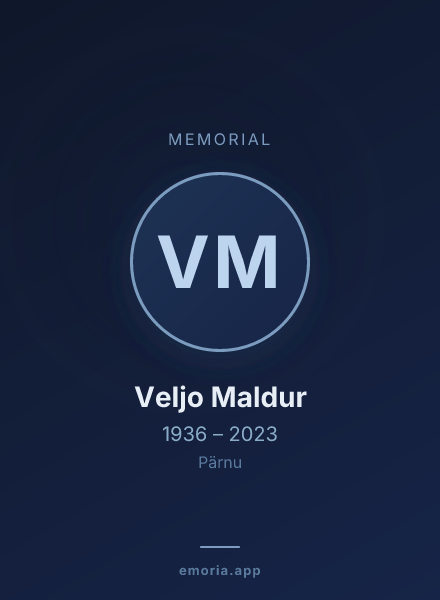 Memorial portrait of Veljo Maldur
