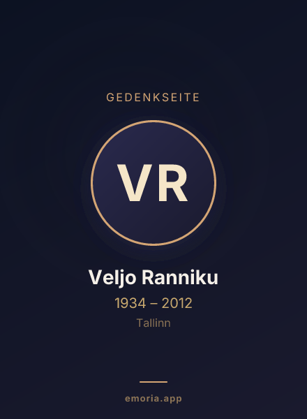 Gedenkportrait von Veljo Ranniku