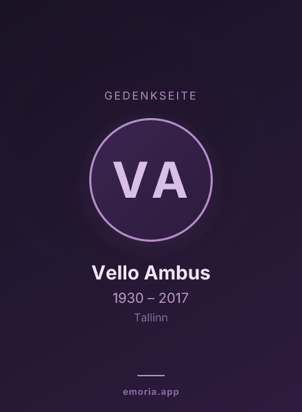 Gedenkportrait von Vello Ambus