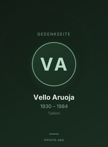Gedenkportrait von Vello Aruoja